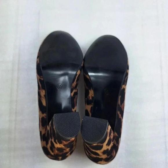 IDIFU Ro 3 Sara Leopard Chunky Block Heel Pump Round Toe 6 5 - Picture 5 of 9